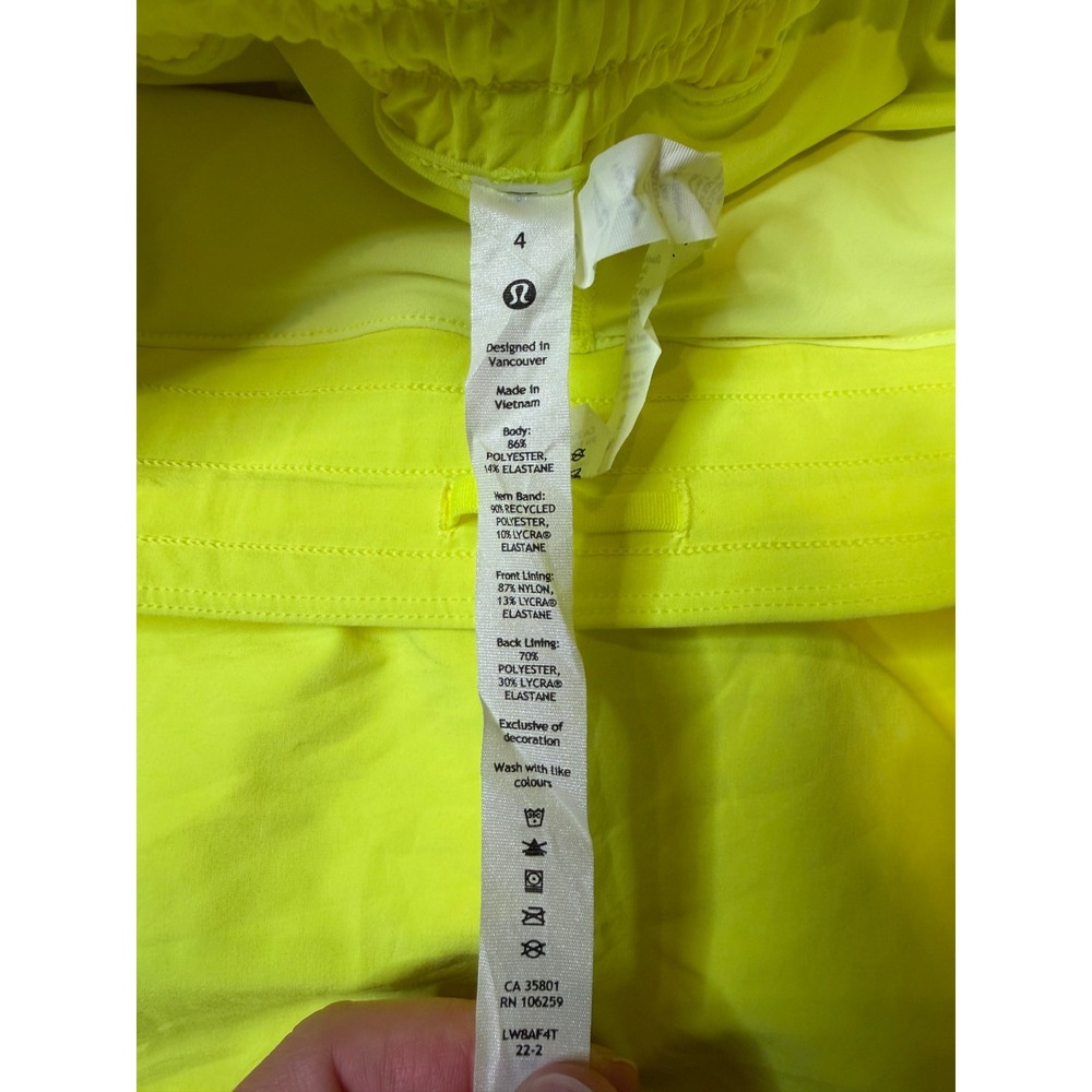 Lululemon Hotty Hot High-Rise Skirt 4 Highlight Yellow Neon Running Skort Flawed - Picture 7 of 11
